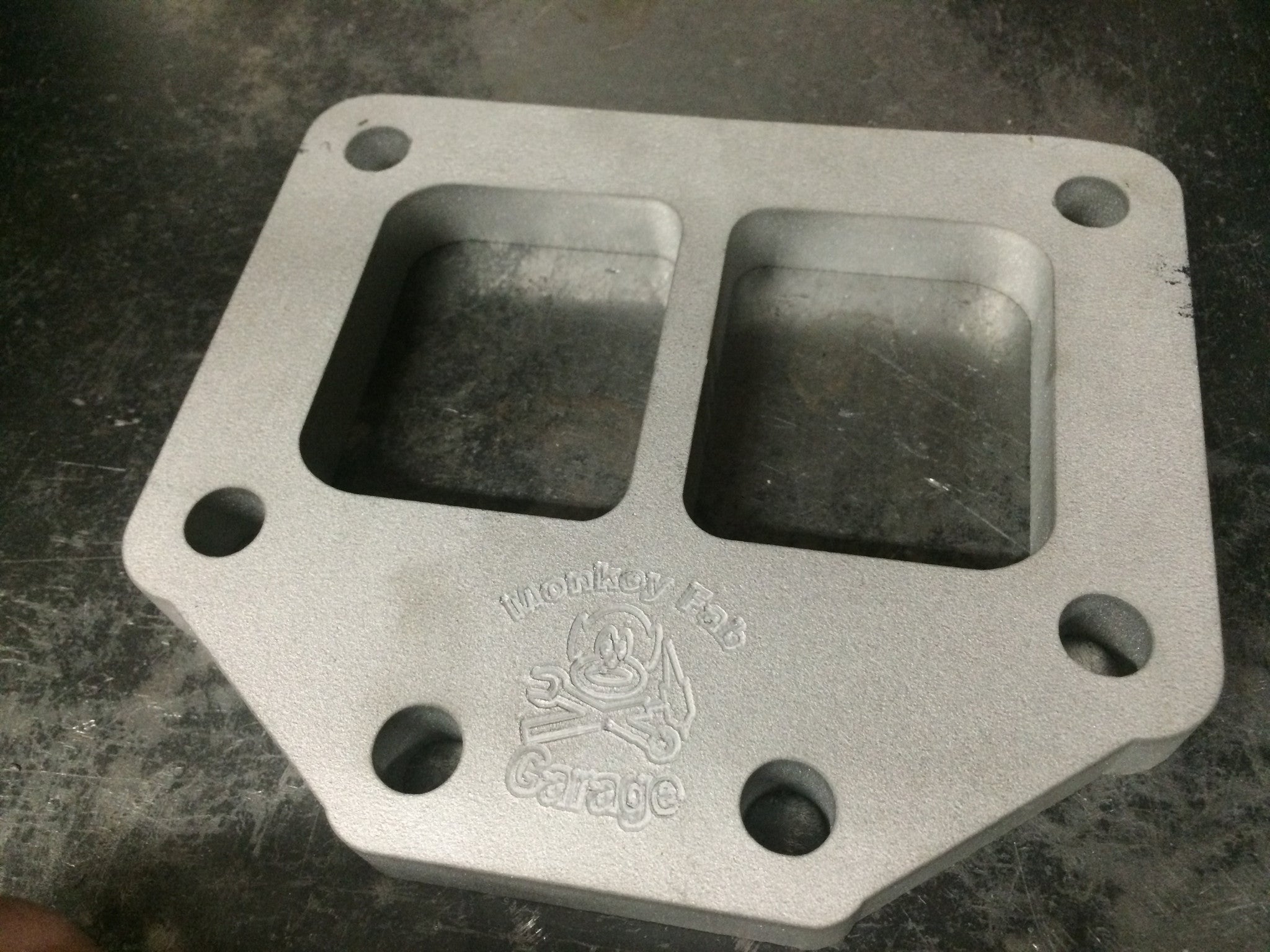 T6 Garrett style Divided 1/2" Stainless Steel Flange with Support tab