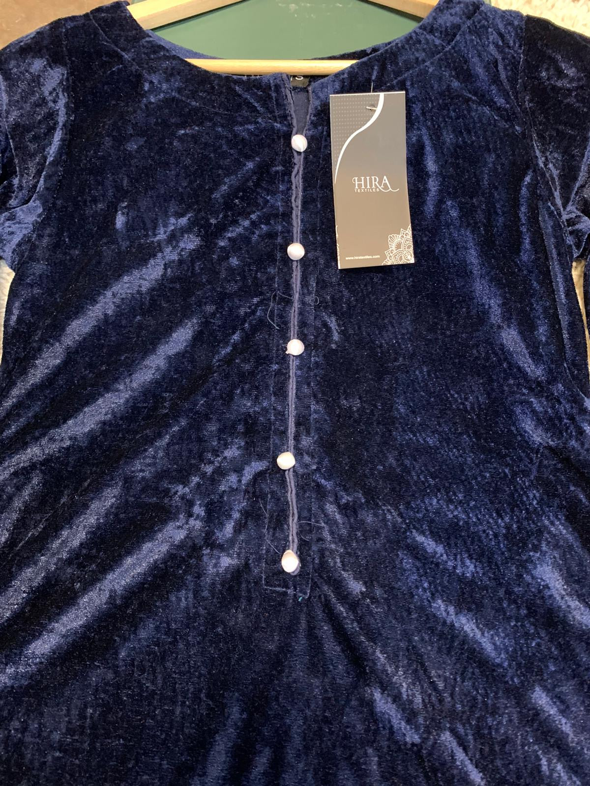S Creations ‘Layla’ | Velvet 2pc Readymade | SC137 (Navy)