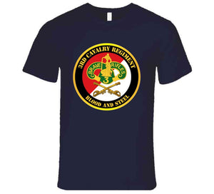 Army - 3rd Cavalry Regiment Dui - Red White - Blood And Steel T-shirt