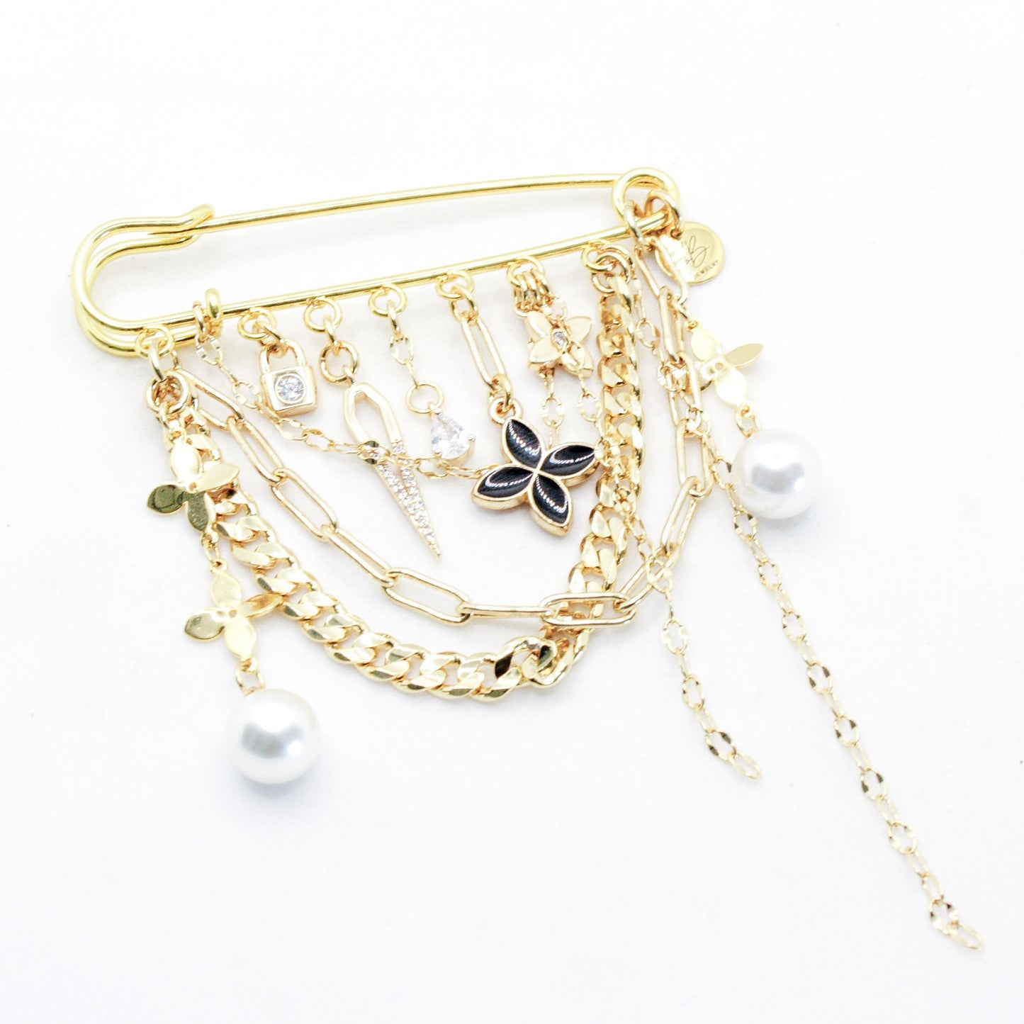 As If! Pin : Chain + Pearl Charm Brooch – bungalowBlonde