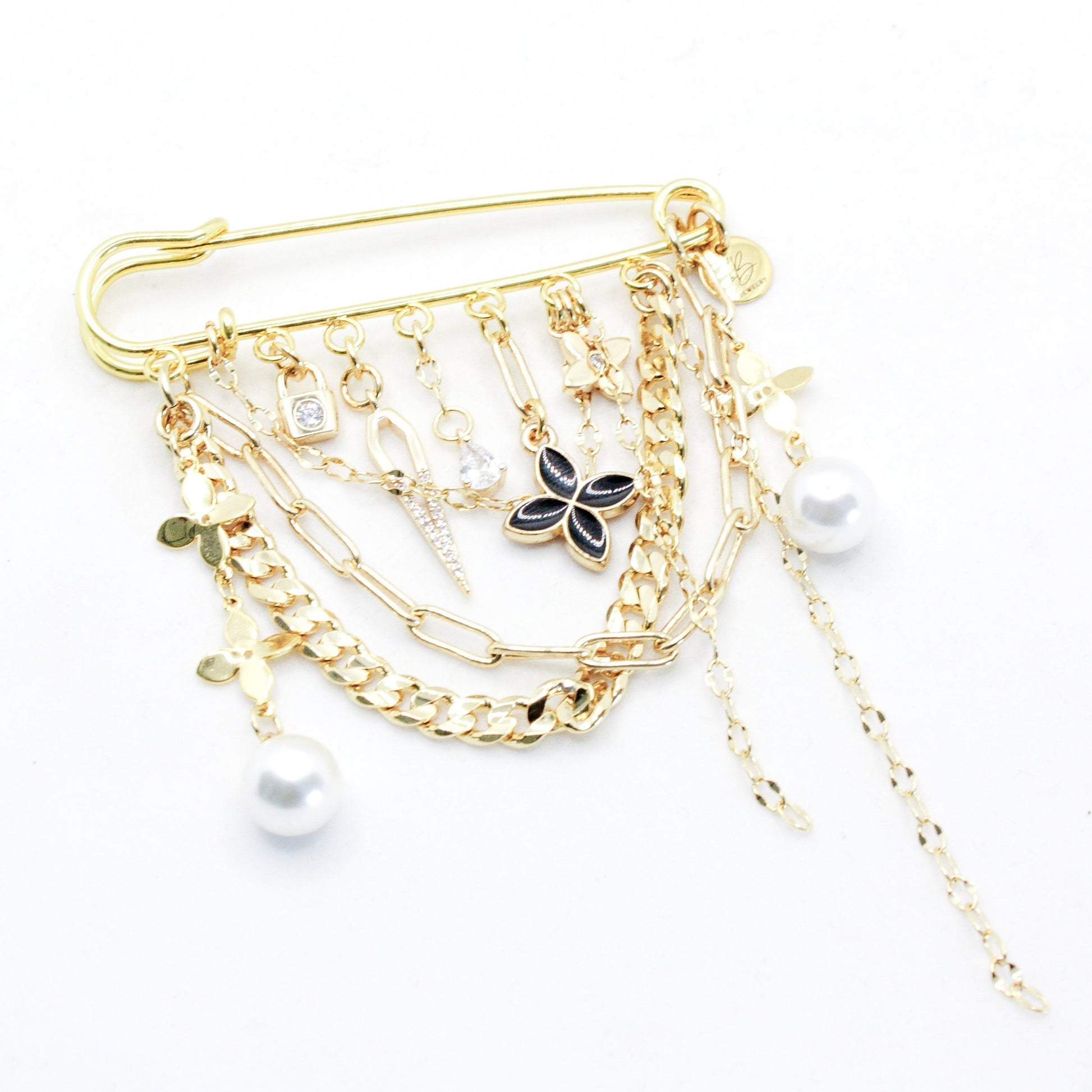 As If! Pin : Chain + Pearl Charm Brooch – bungalowBlonde