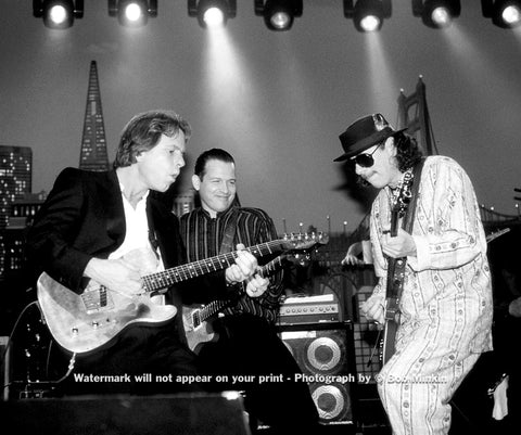 Bob Weir jamming with Carlos Santana by Bob Minkin