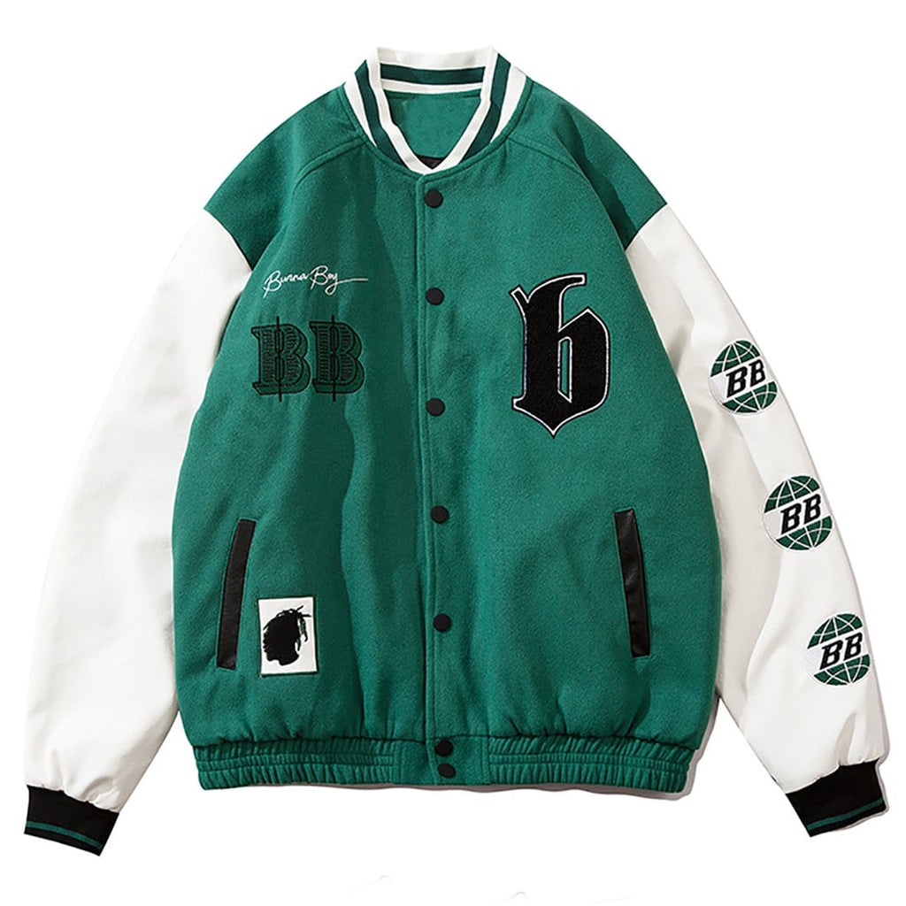 keboz] bb logo sweat varsity jacket - アウター