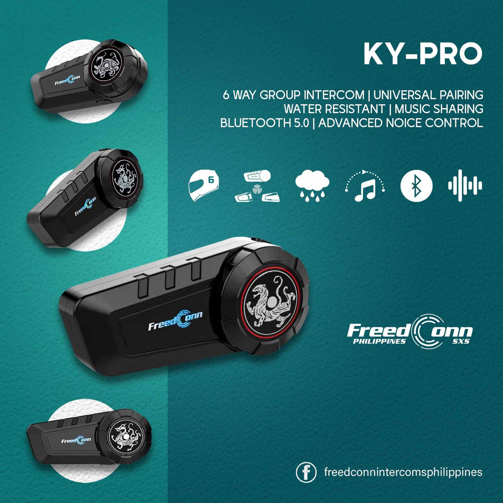 FreedConn KY-PRO Motorcycle Helmet Intercom Bluetooth Headset Talking