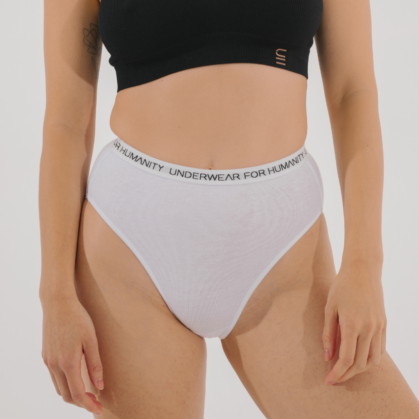 Essential Organic Cotton High Waisted Brief in Grey