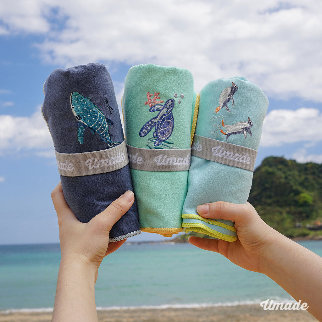 umade-萬用快乾巾-海洋生物系列-海灘巾