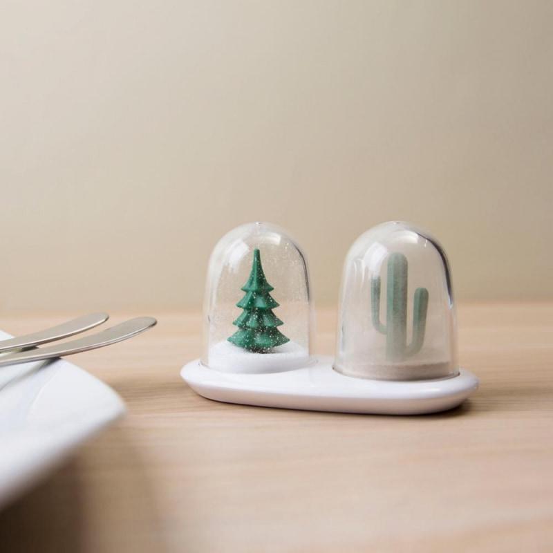 耶誕禮物推薦  QUALY-調味罐-廚房設計小物，冬天聖誕樹下雪，夏天仙人掌沙漠