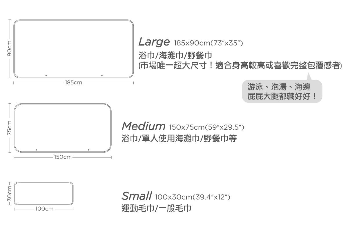 umade-萬用快乾巾/旅行浴巾/運動毛巾-尺寸-浴巾-海灘巾-沙灘巾-野餐巾-運動毛巾-一般毛巾-戶外活動必備