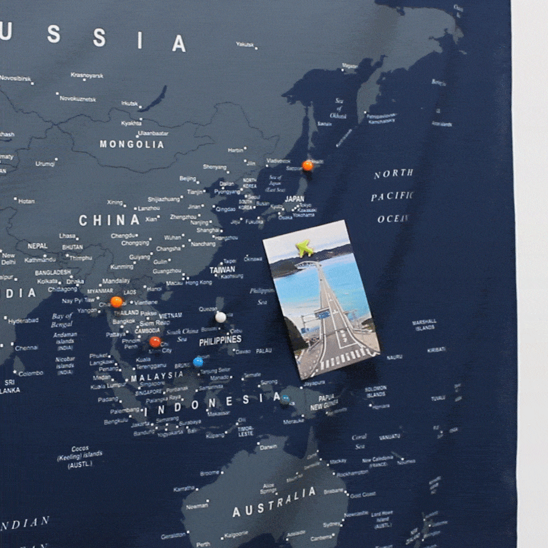 umade-umap-訂製世界地圖(壁幔/布)-海軍藍色-標記你的世界旅行足跡
