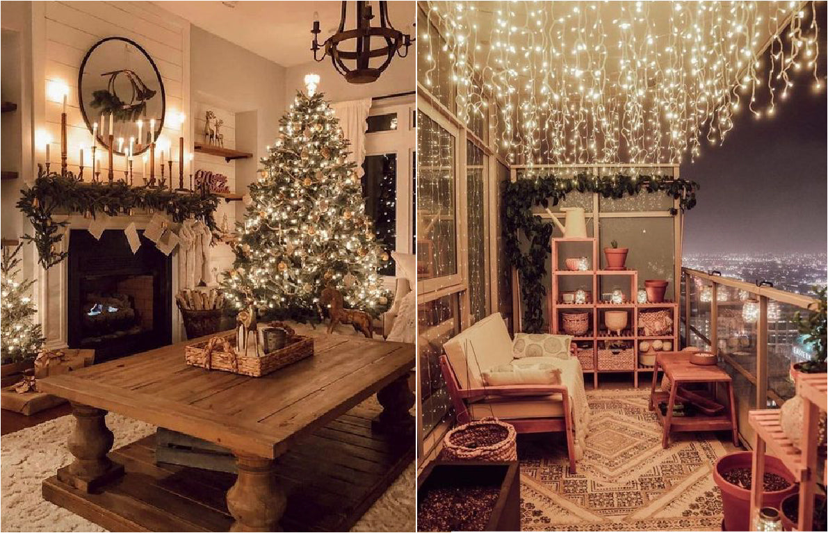 umade-聖誕節佈置Ideas-聖誕居家佈置-房間佈置-白色-金色-綠色-銀色-木頭色-聖誕居家佈置必備！掛上燈光裝飾瞬間擁有滿滿聖誕氛圍的溫馨家。
