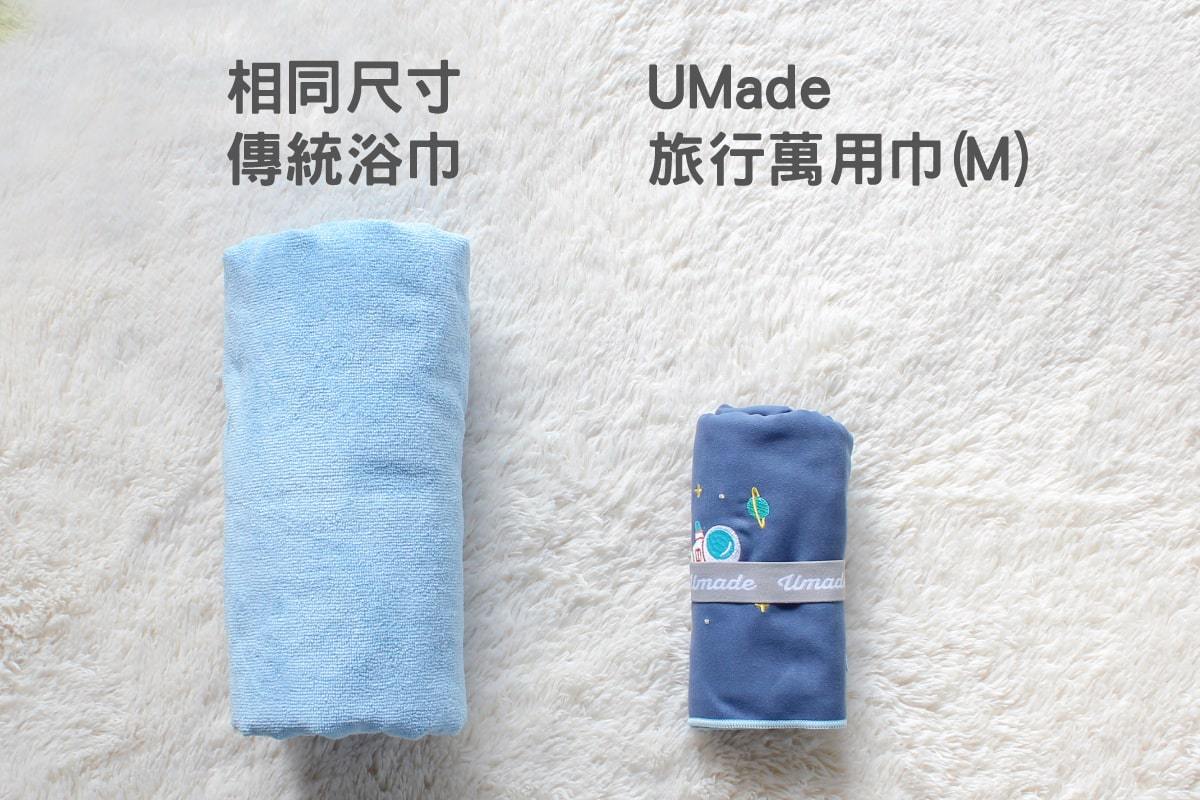 umade-萬用快乾巾/旅行浴巾/運動毛巾-單人翱翔太空人款-灰銀藍色-速乾抗菌-擦頭毛巾-浴巾-方便攜帶毛巾