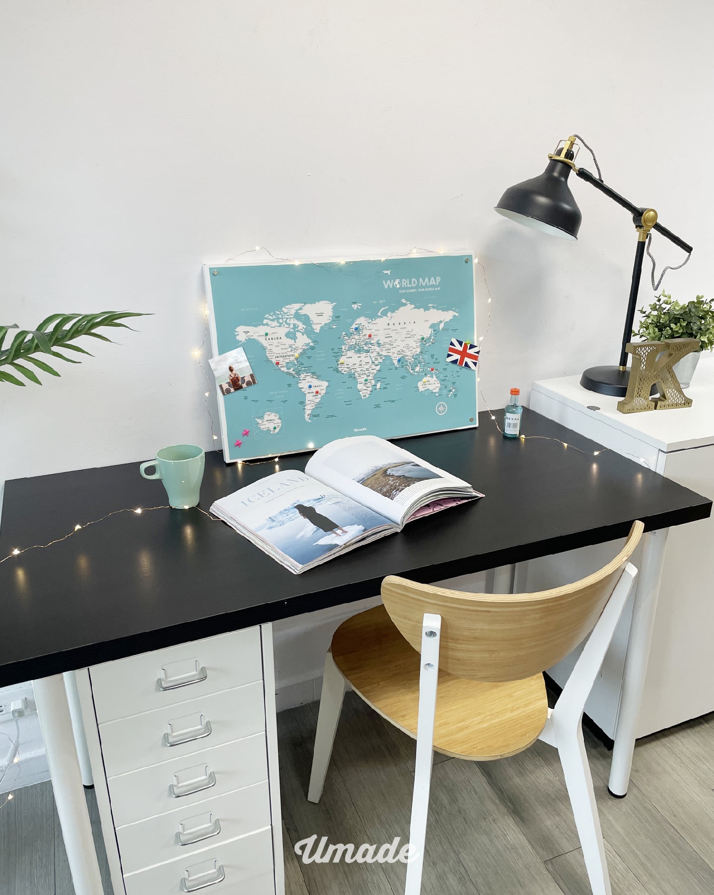 umade-UMade訂製地圖-IKEA磁吸系列-世界地圖-湖水綠-IKEA留言板-書桌擺飾-居家佈置-紀錄旅程-標記地點