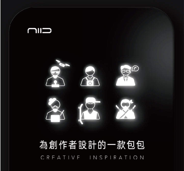 NIID-R1極速行動單肩包-黑標系列-為創作者設計的萬用包