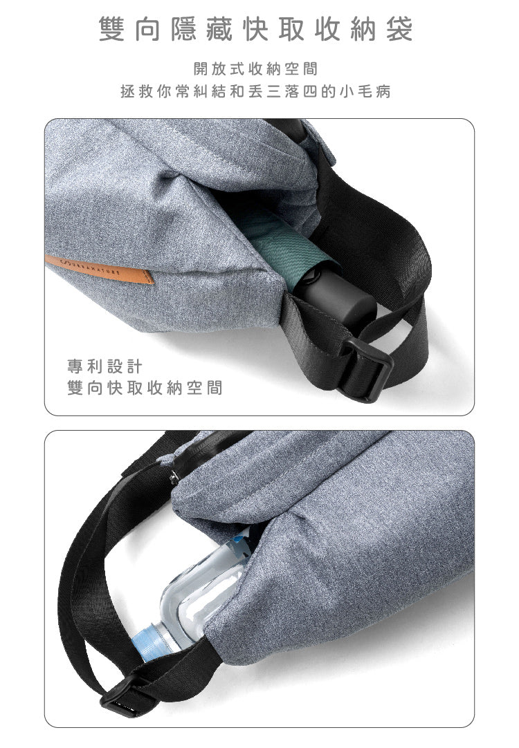 NIID-Radiant R0 Plus 行動機能單肩包-雙向隱藏快取收納袋 專利設計