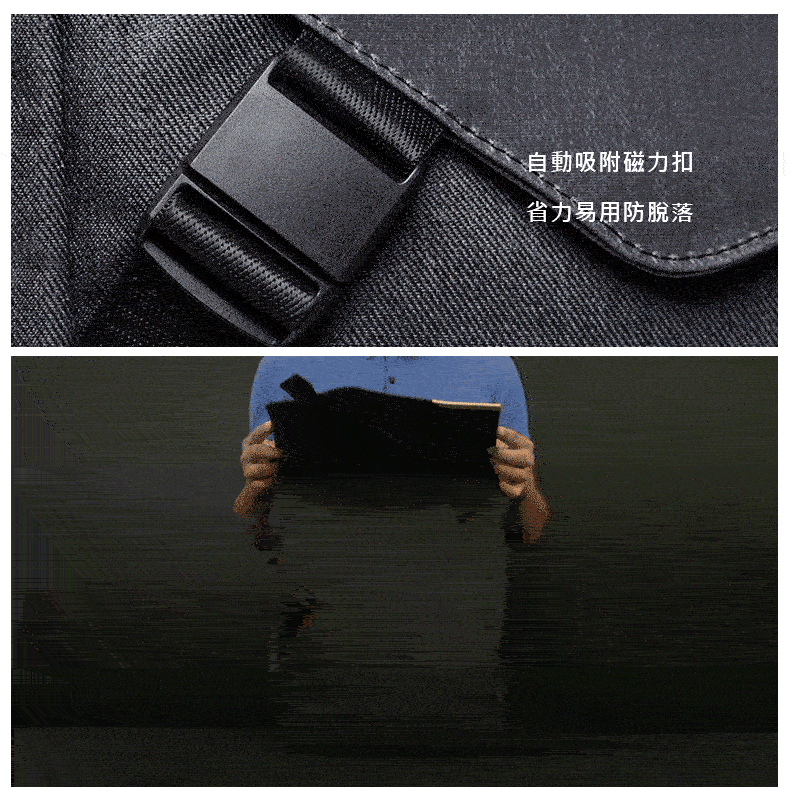 NIID-Geo Backpack 百搭極簡都會雙肩包-自動吸附磁力扣，省力易用防脫落