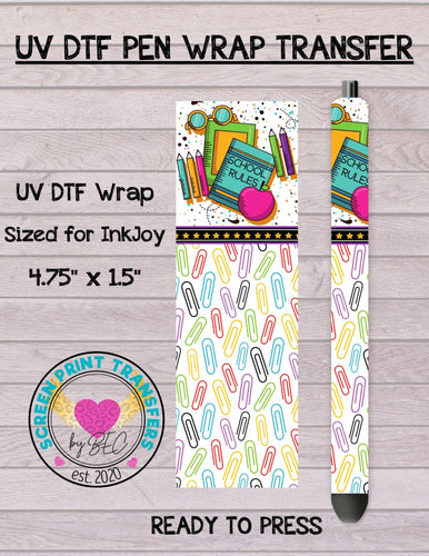 1pc To Teacher Design UV DTF Cup Wraps For 16 Oz Glass Cup