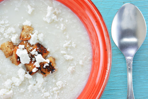 trahana soup with feta