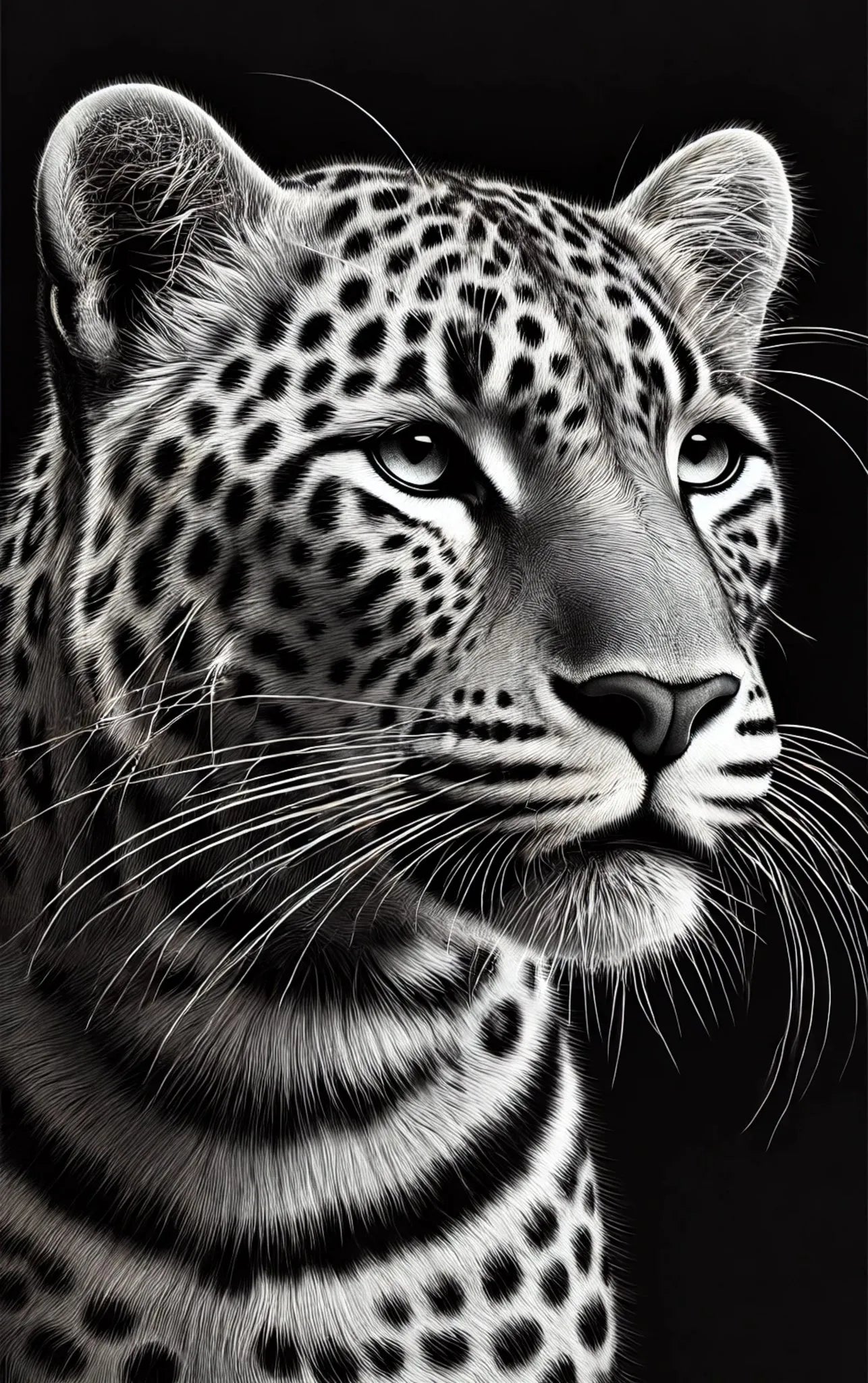 Leopard Grayscale Picture
