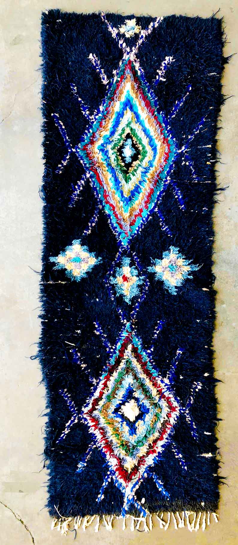 BOUCHEROUITE MOROCCAN RUNNER #307 - Vintage Handmade Carpet