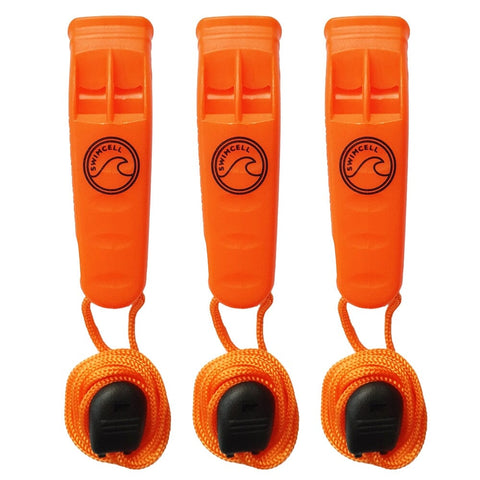 Emergency whistles for open water swimming