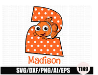 Personalized name Nemo png, nemo birthday party theme png ai svg eps dxf