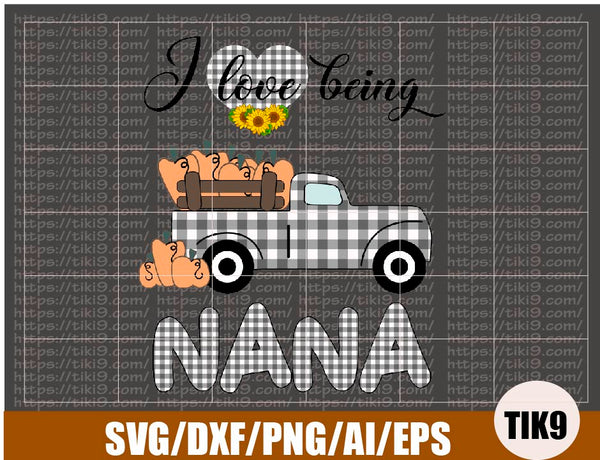 I Love Being Nana Png Nana Halloween Pumpkins Truck Png Sunflower Tiki9