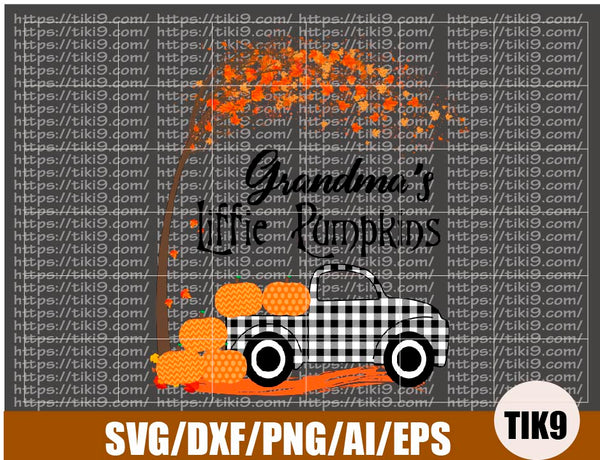 Download Grandmas Little Pumpkins With Truck Svg Custom Name On Pumpkins Png Tiki9