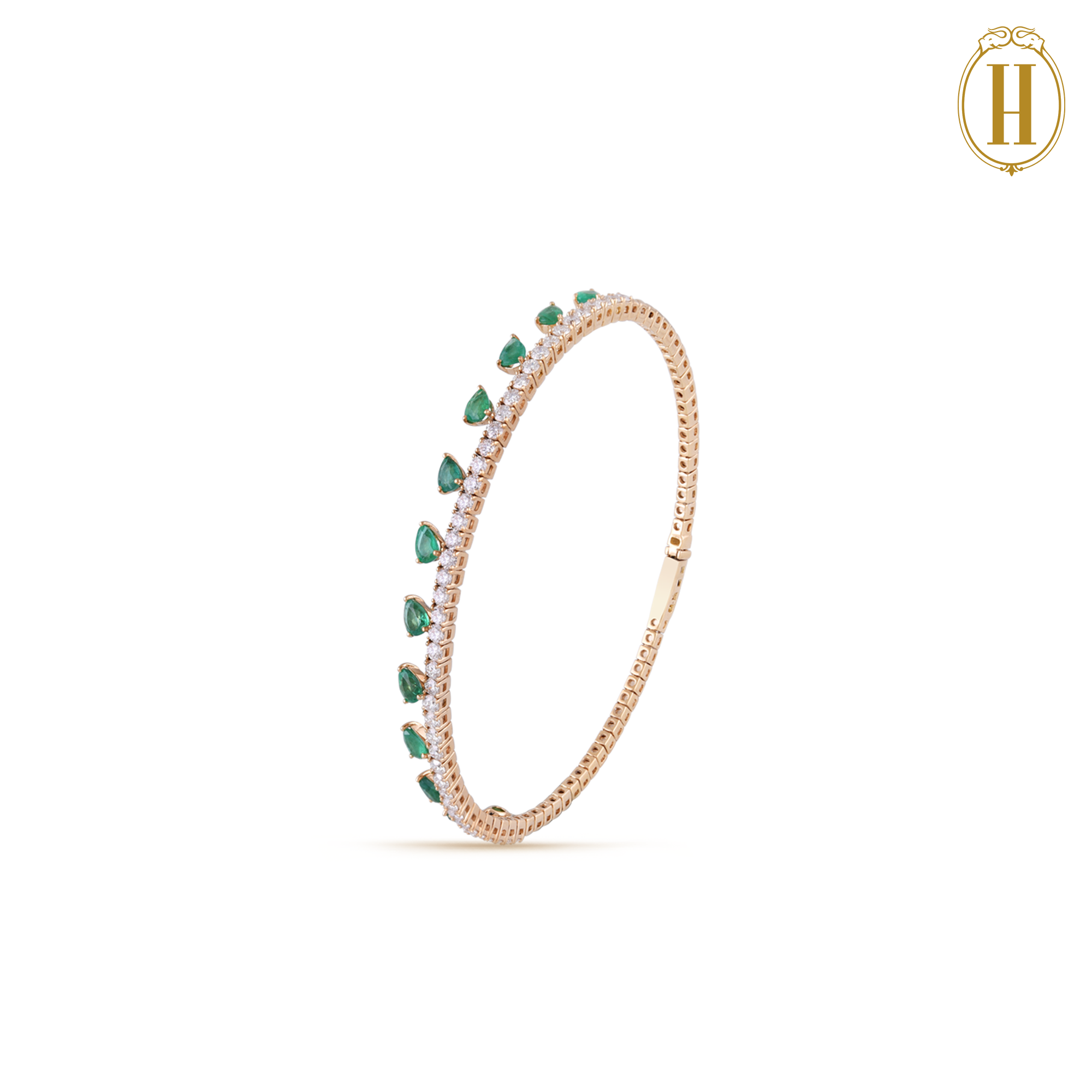 Bezel Tennis Bracelet- Emerald – Sahira Jewelry Design