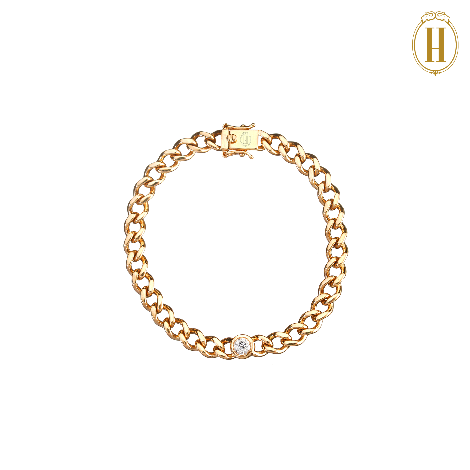 Buy Yellow Chimes AD Bracelet for Women Rhodium-Plated White American  Diamond AD-Studded Circular Chain Bracelet For Women and Girls at Amazon.in