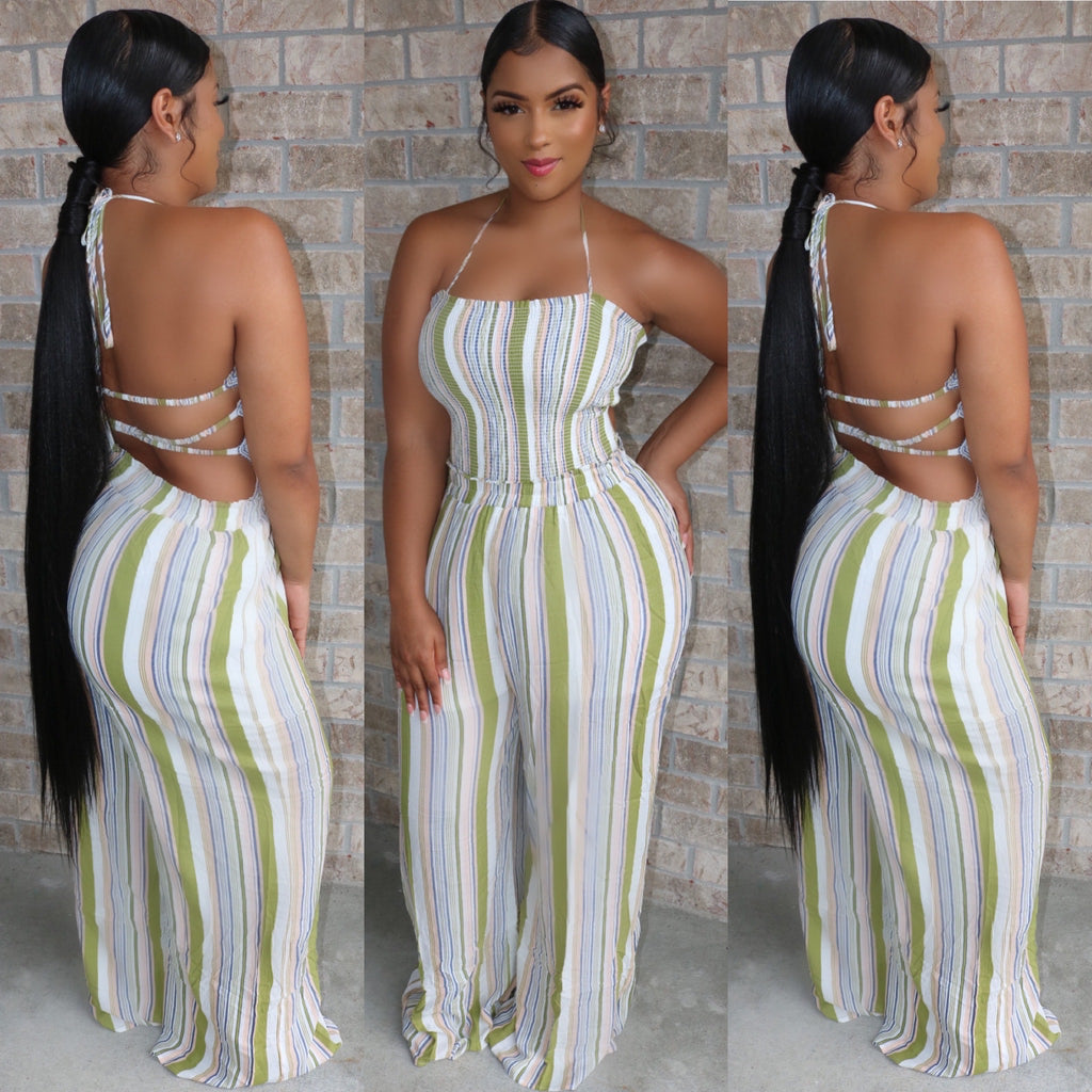 backless halter jumpsuit