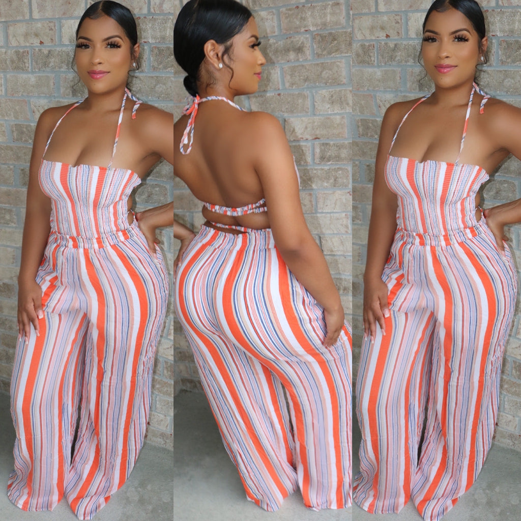 backless halter jumpsuit