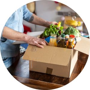 Man with Box of Fresh Vegetables
