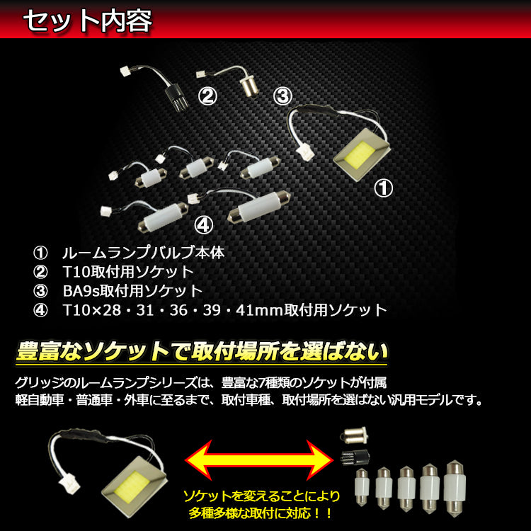 ルームランプ Ledバルブ Cobchip 17 25mm ホワイト