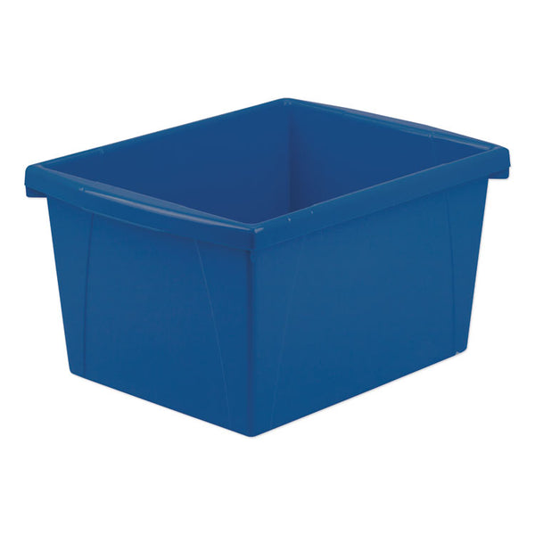 Storex Cubby Bin with Lid, 1 Section, 2 gal, 8.2 x 12.5 x 11.5, Assorted Colors, 5/Pack