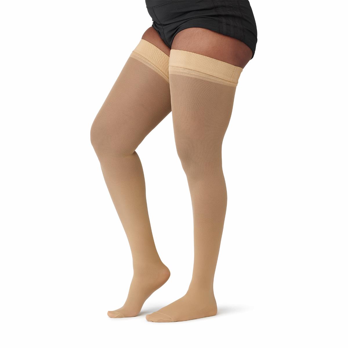 CURAD Compression Hosiery, Thigh High, 20-30 mmHg, Tan, Size A (S), 1 EA (MDS1708ATH) Each