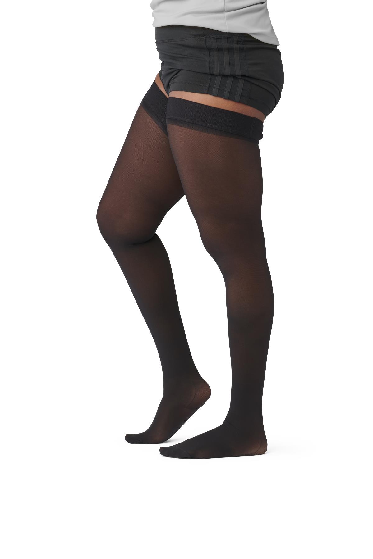 CURAD Compression Hosiery, Thigh High, 15-20 mmHg, Black, Size E (2XL), 1 EA (MDS1707EBH) Each