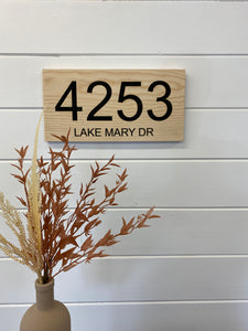 Wood Address Sign