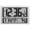 Marathon Jumbo LCD Atomic Wall Clock with 6 Time Zones (Silver)
