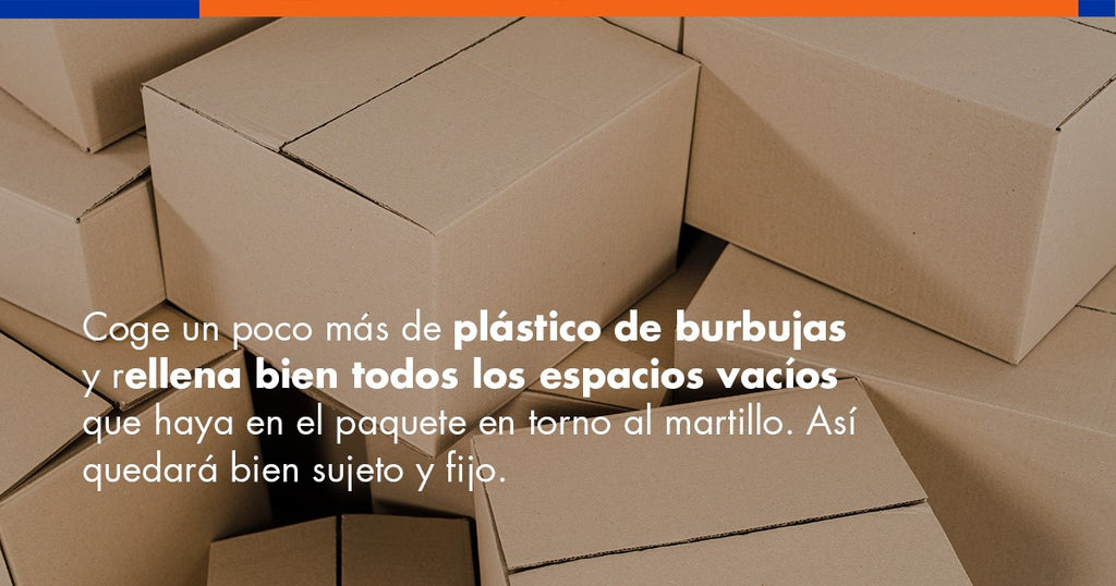 Caja de cartón relleno con plástico burbuja