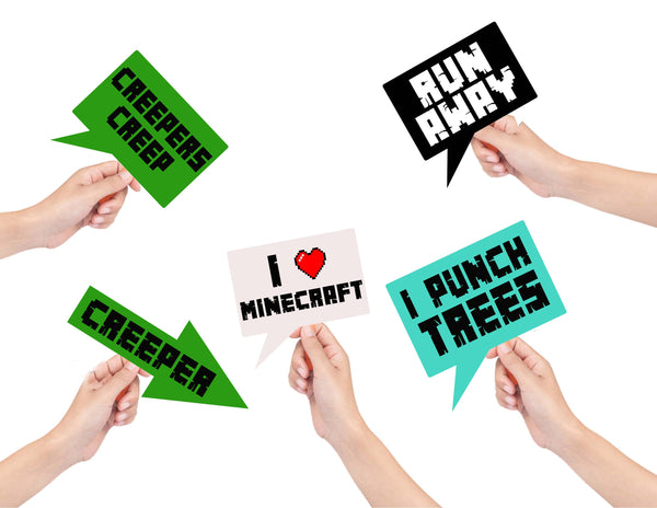 FREE Minecraft Banner & Toppers - Baby Shower Ideas - Themes  Minecraft  banners, Minecraft birthday party, Minecraft birthday