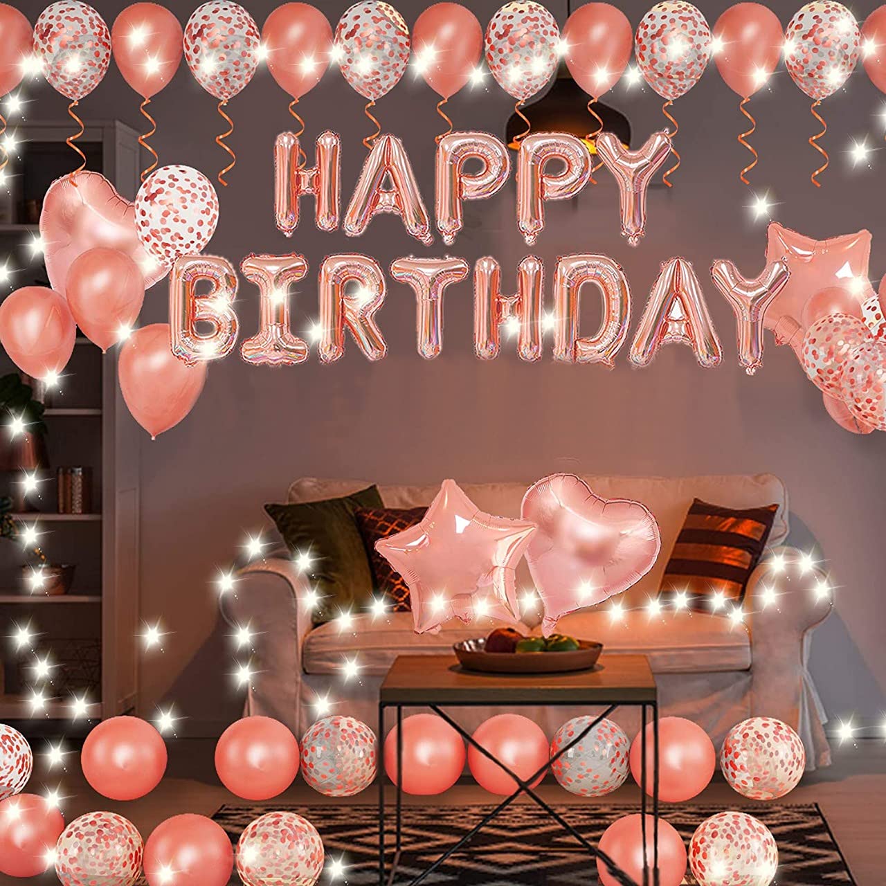 Happy Birthday Decorations for Women Girls, String Lights Happy Birthd –  Theme My Party
