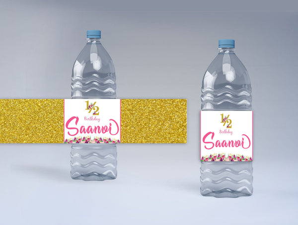 Personalized Two Sweet Theme Birthday Party Water Bottle Labels