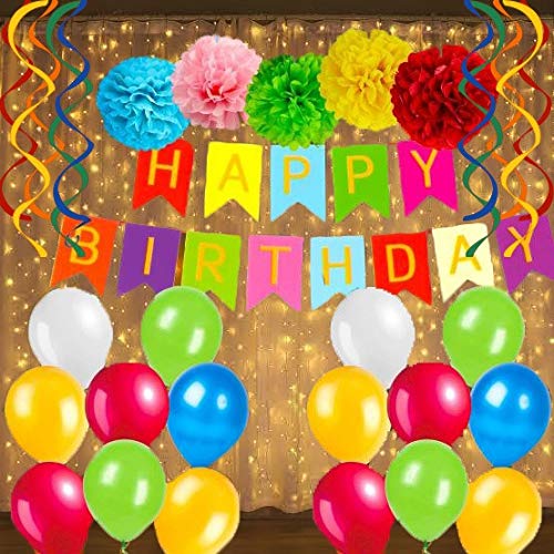 Multi Color Birthday Decoration Kit Combo Kit – Theme My Party