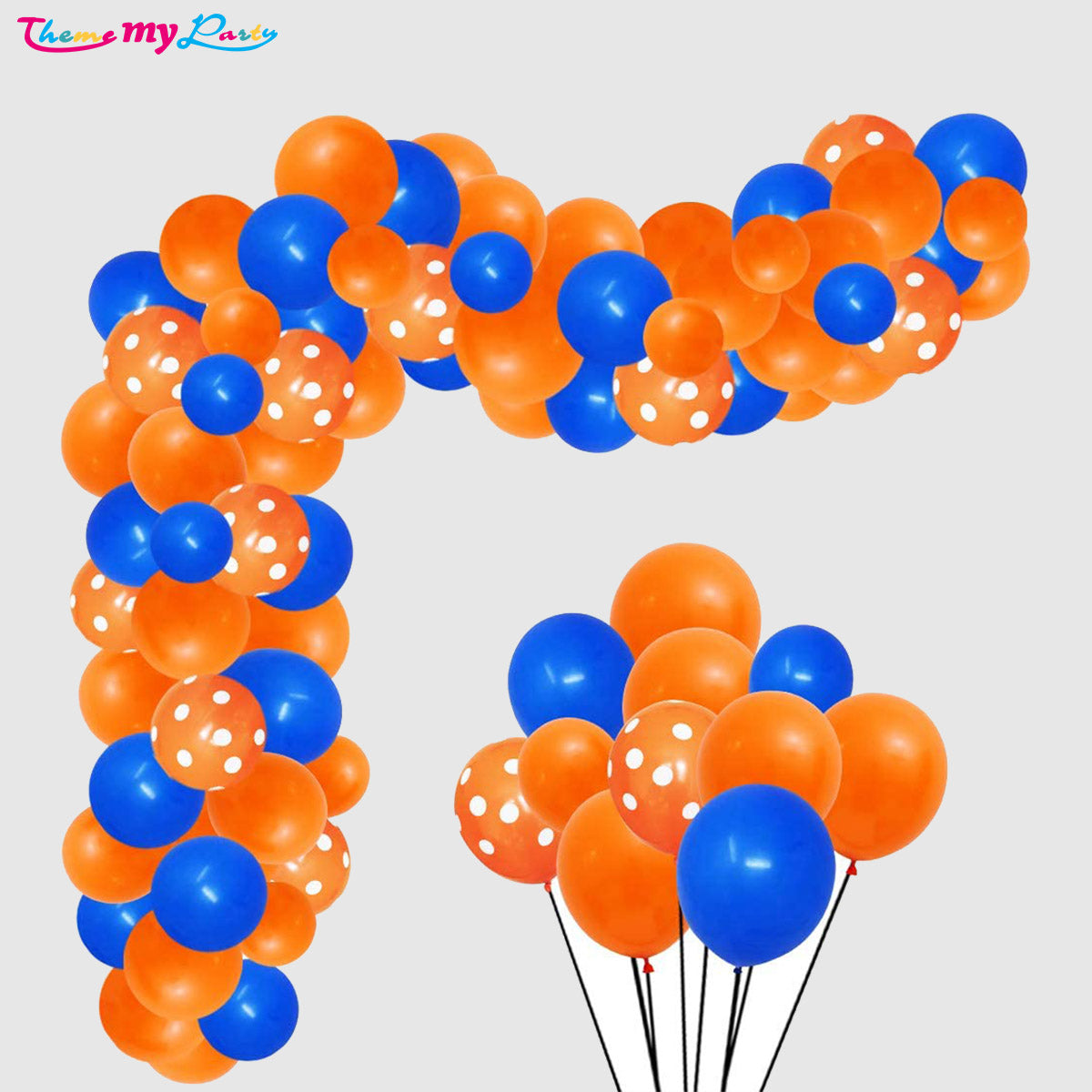 Space Party Balloon Arch Kit Blue And Orange Latex Balloons And Orange
