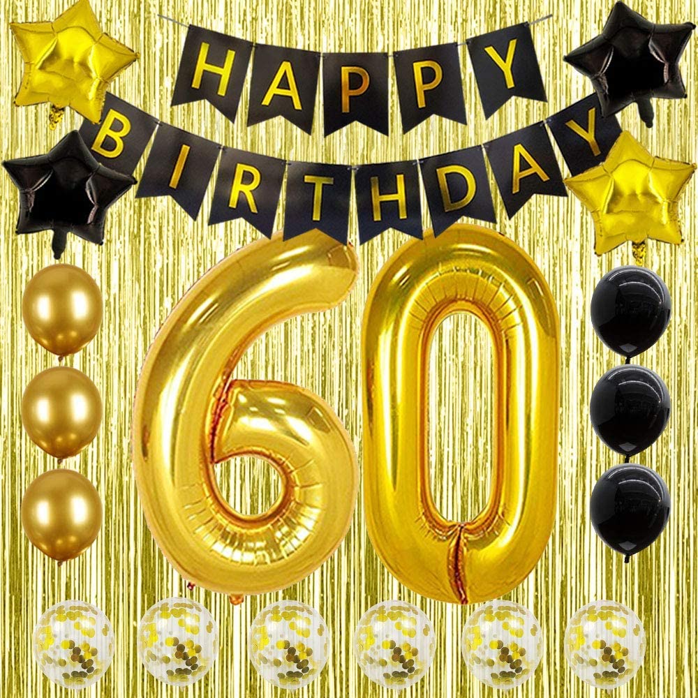 60th Birthday Gold Decorations – Theme My Party
