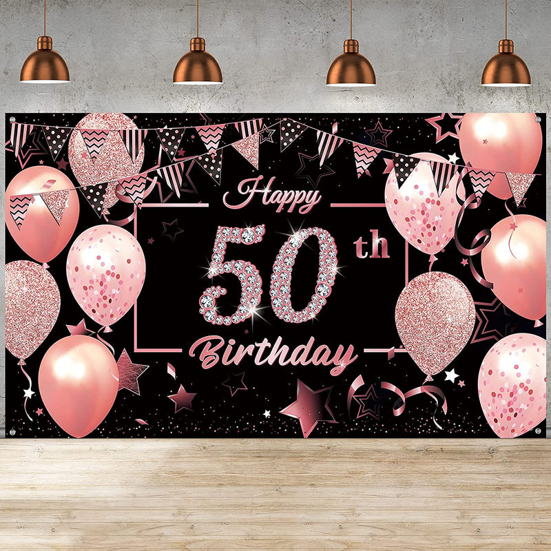 Buy 50th Birthday Party Backdrop| Party Supplies | Thememyparty – Theme My  Party