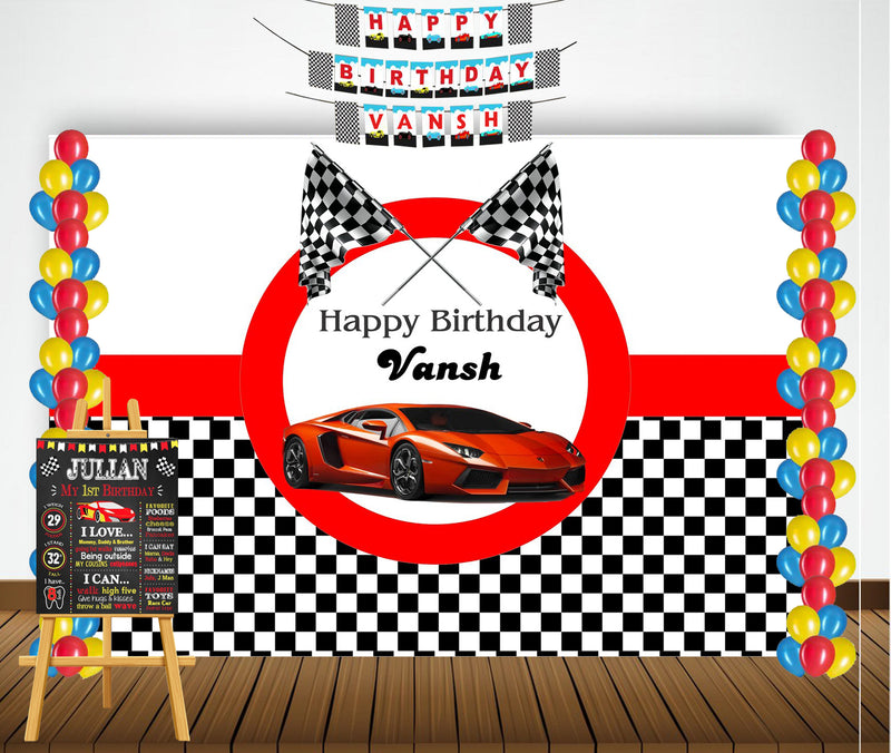 Buy Racing Car Birthday Party Personalized Complete Kit | Party Supplies |  Thememyparty – Theme My Party