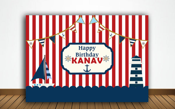 Buy Nautical Ahoy Theme Birthday Party Backdrop