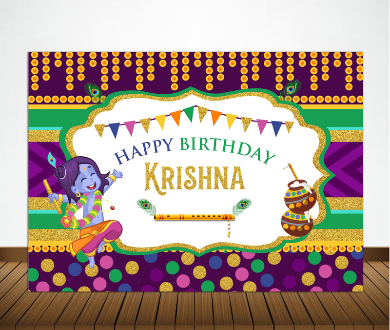 Little Krishna Theme Party Backdrop For Home Decoration Background – Theme  My Party