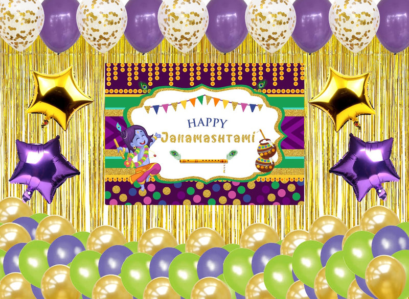 Krishna Theme /Janmashtami Complete Decoration Kit with Backdrop – Theme My  Party